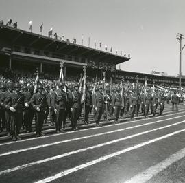 Żołnierze Wojska Polskiego przed trybuną honorową