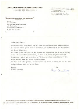 List od Horsta Chmielewskiego