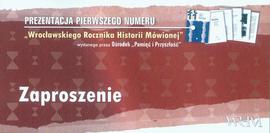 Prezentacja pierwszego numeru Wrocławskiego Rocznika Historii Mówionej