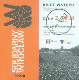 Bilet wstępu na wystawę Solidarny Wrocław