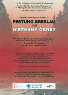 Festung Breslau 1945: nieznany obraz - konferencja naukowa