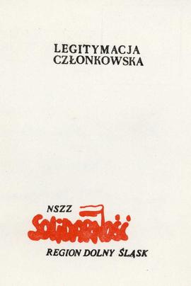 Legitymacja członkowska NSZZ Solidarność Dolny Śląsk