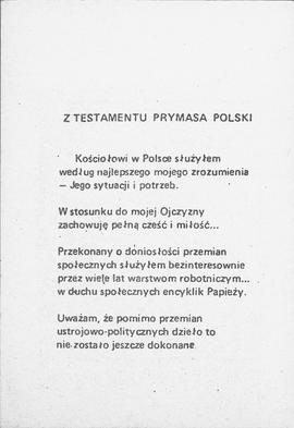 Z testamentu prymasa Polski