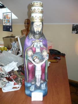 Figura drewniana  malowana  Trójca Święta