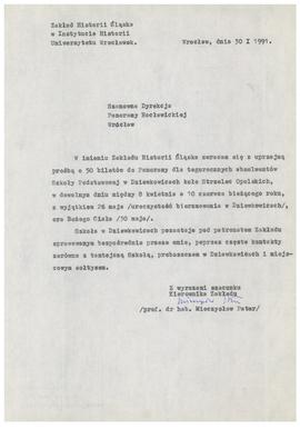 Pismo do dyrekcji Panoramy Racławickiej