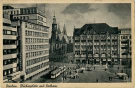 Breslau. Blücherplatz mit Rathaus =Wrocław. Plac Blüchera i ratusz