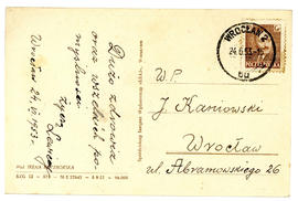 Karta pocztowa do Jana Kaniowskiego