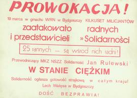 Prowokacja! 19 marca w gmachu WRN w Bydgoszczy kilkuset milicjantów zaatakowało radnych i przedst...