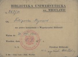 Biblioteka Uniwersytecka we Wrocławiu: pozwolenie na korzystanie z Wypożyczalni