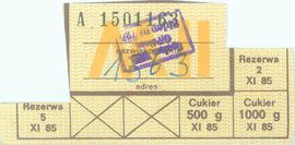 Kartka reglamentacyjna 1985