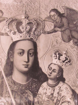 zdjęcie fragmentu obrazu Matki Bożej Pocieszenia z Nowego Sącza
