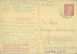 Kartka pocztowa do robotnika przymusowego