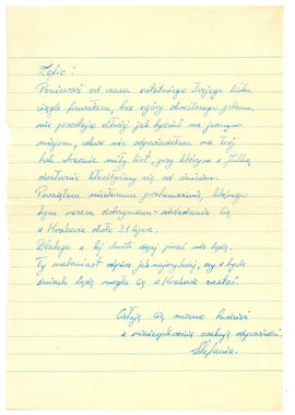 List od Stefanii Skibównej