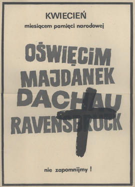 Kwiecień miesiącem pamięci narodowej: Oświęcim, Majdanek, Dachau, Ravensbruck: nie zapomnijmy!