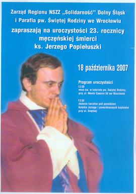Uroczystości 23. rocznicy męczeńskiej śmierci ks. Jerzego Popiełuszki