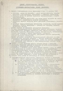 Zasady funkcjonowania uczelni w okresie obowiązywania stanu wojennego