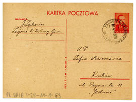 Karta pocztowa od J. Zychowicz