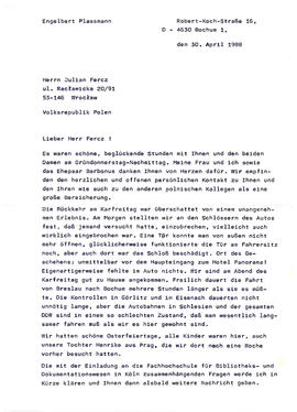 List od Engelberta Plassmana