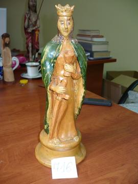Figura św. Barbary z kielichem i mieczem