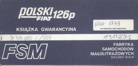 Polski Fiat 126p: książka gwarancyjna