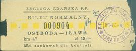 Bilet normalny Ostróda - Iława