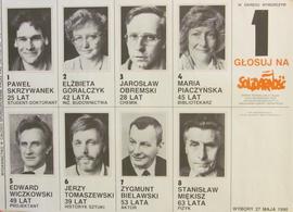 W Okręgu Wyborczym 1 głosuj na Solidarność. Wybory 27 maja 1990