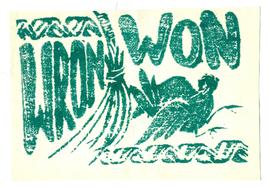 Kartka z napisem "WRON WON"