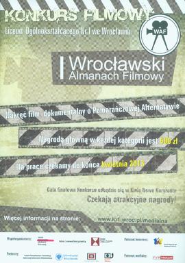 I Wrocławski Almanach Filmowy: konkurs filmowy Liceum Ogólnokształcącego nr 1 we Wrocławiu