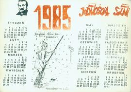 Szczęśliwego Nowego Roku życzy Solidarność kalendarz na 1985 r.