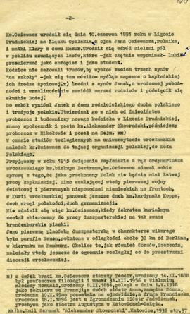 Szkic biograficzny i wspomnienie ks. Jana Osiewacza