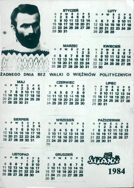 Żadnego dnia bez walki o więźniów politycznych Kalendarz "Solidarności" 1984