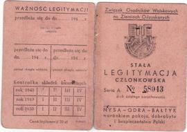 Stała Legitymacja Członkowska Seria A No 58043