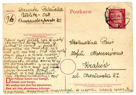 Kartka pocztowa od Danuty Paleńskiej