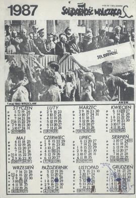 Kalendarz 1987: Wolni i Solidarni/ Solidarność Walcząca
