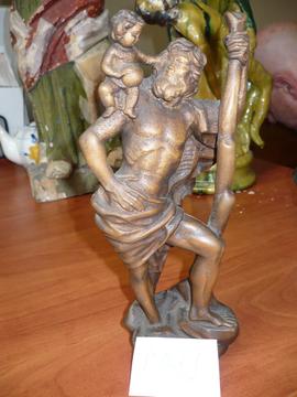 Figurka św. Krzysztofa z Dzieciątkiem i kosturem