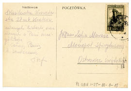 Kartka pocztowa do Zofii Maresz
