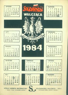 Solidarność Walcząca - kalendarz na 1984 rok
